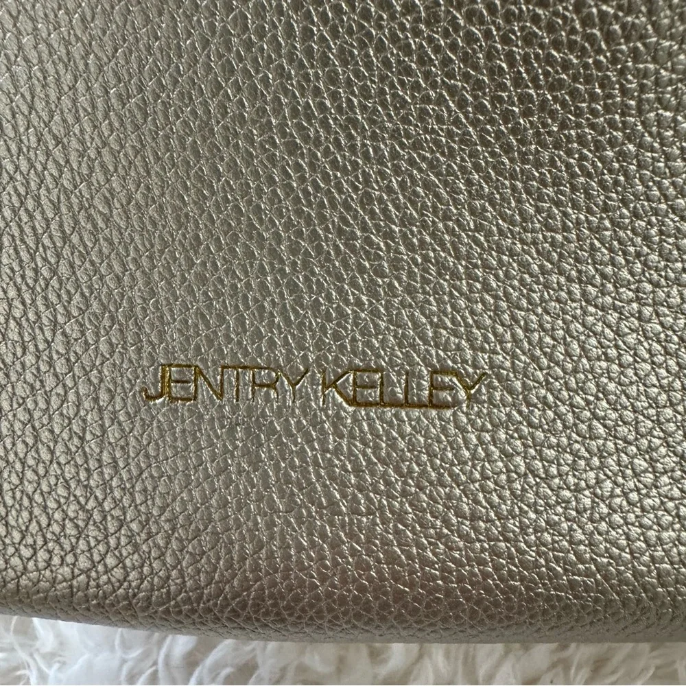 Jentry Kelley Knot Top Rose Gold Cosmetic Bag W/ Gold Chain Crossbody Strap NEW